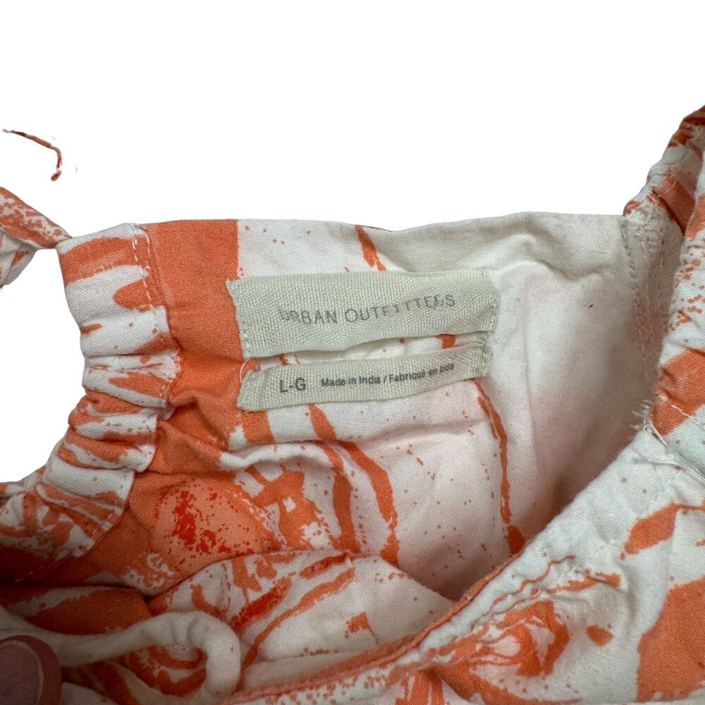 URBAN OUTFITTERS Wonderland Coral Babydoll Tieback Dress Puff Sleeve Size Large - Picture 6 of 10